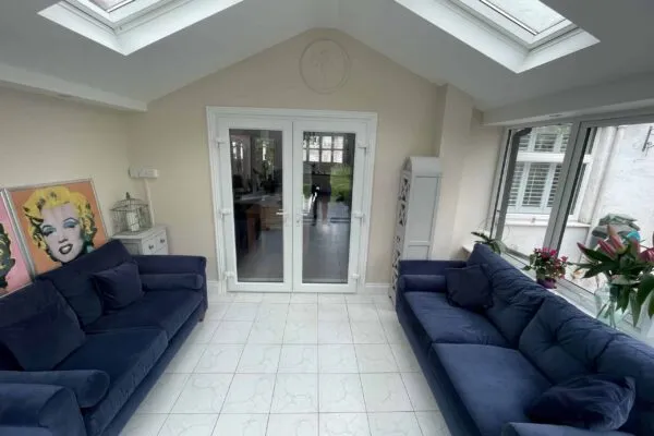 Conservatory with skylight roof