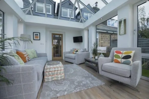 Conservatory with glass roof