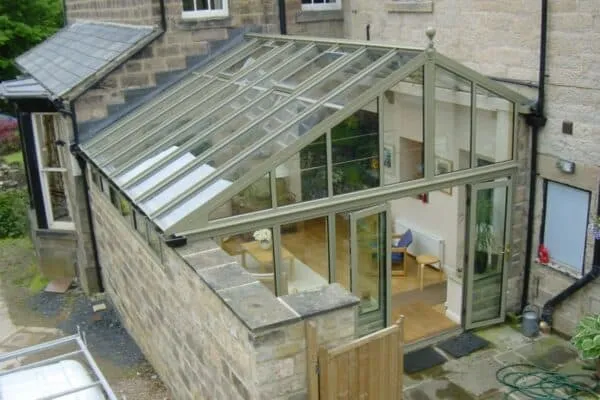 Glass roofed conservatory