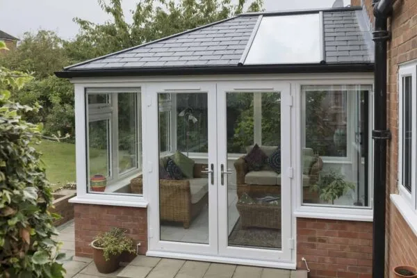 Glazed conservatory solid roof