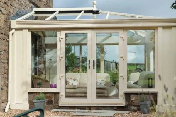 Traditional cream-coloured conservatory