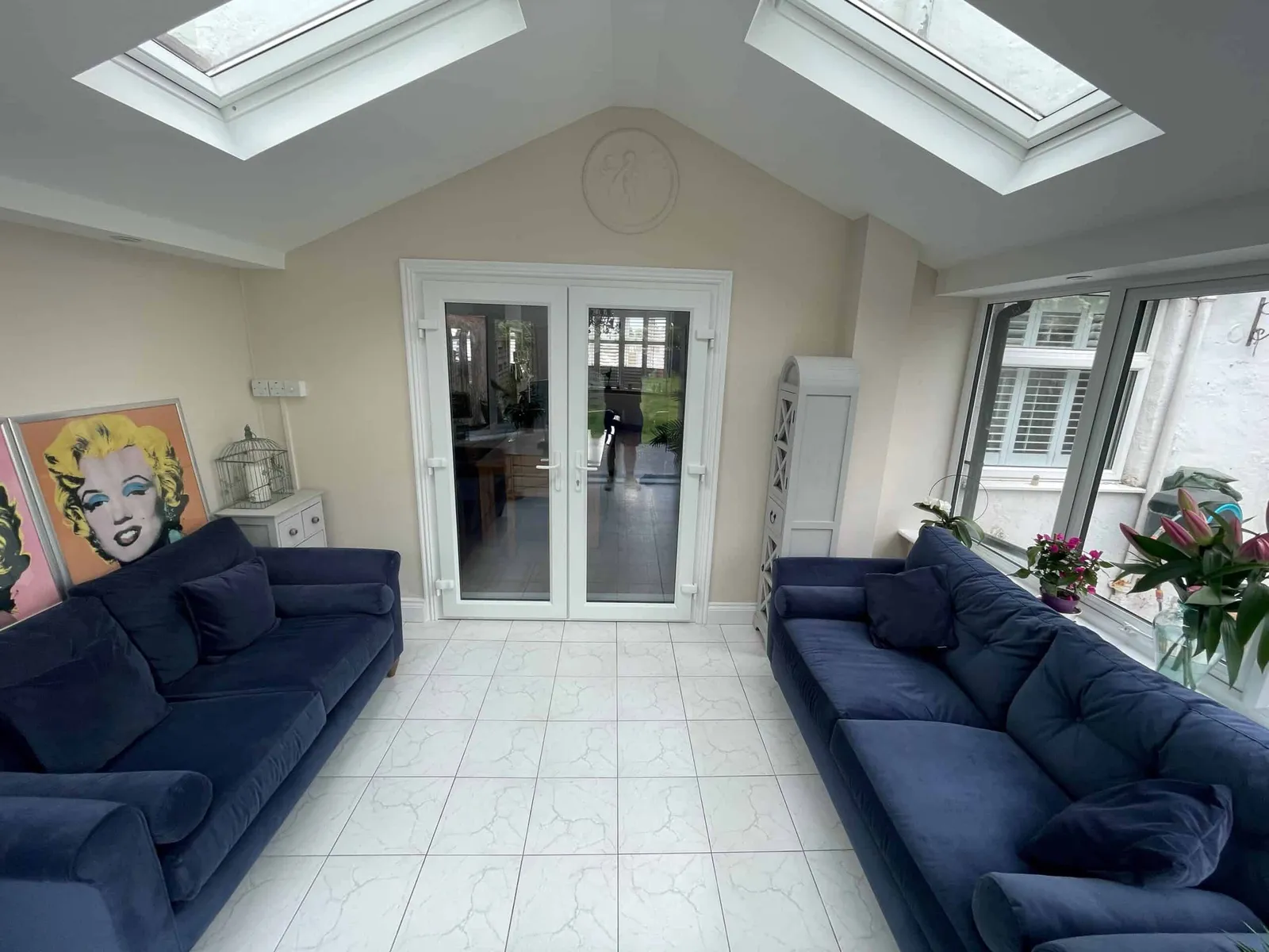 Conservatory with skylight roof