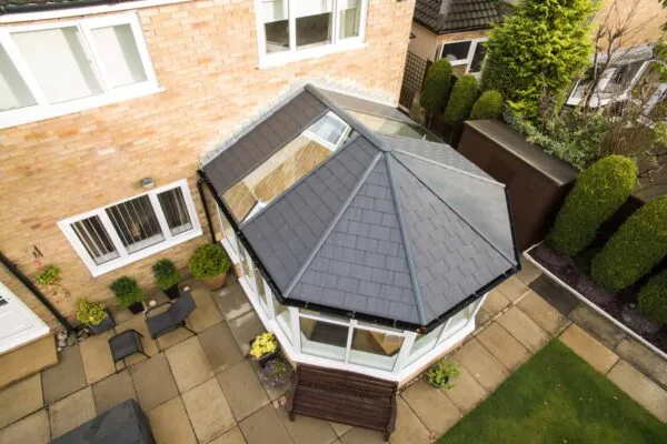 Solid conservatory roof aerial view
