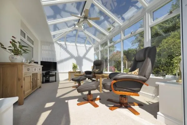 Modern home extension with a glass roof