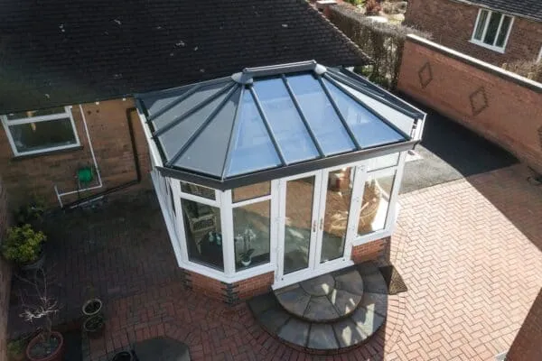 Conservatory with a glass roof